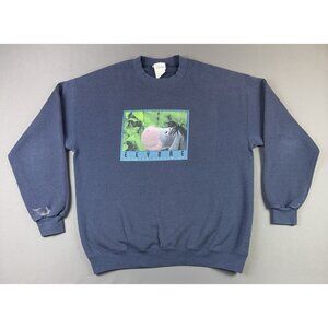 Rare Vintage 90s Disney Eeyore Winnie The Pooh Navy Blue Crewneck Sweater Large